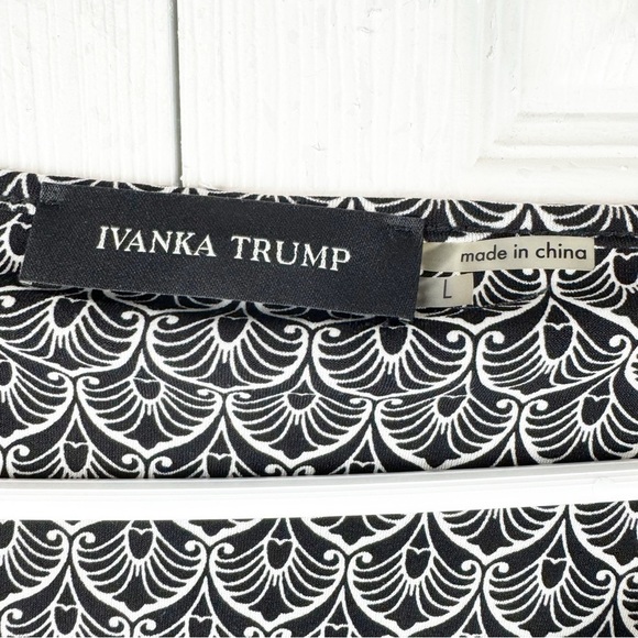 Ivanka Trump Black & Gray Sheath Dress with 3/4 Raglan Sleeves Size Large - Picture 6 of 10